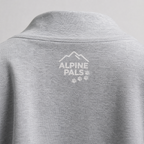 Sport grey sweatshirt with 'Alpine Pals' logo on a light gray background