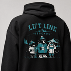 Black hoodie with 'Lift Line Legends' graphic on the back