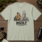 Bay green t-shirt with beaver graphic and 'Built Different' text.