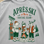 Granite gray t-shirt with 'Apres Ski Social Club' graphic.