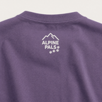 Grape purple shirt with 'Alpine Pals' logo on a white background