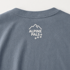 Gray t-shirt with 'Alpine Pals' logo on a white background