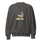 Charcoal gray sweatshirt with a graphic of a ski lift and text 'Ski Fast, Nap Faster' on a white background.