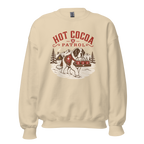 Sand colored sweater with 'HOT COCA PATROL' text and a dog carrying mugs.
