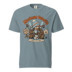 Ice blue colored t-shirt with a sloth graphic and 'Maximum Velocity' text on a white background